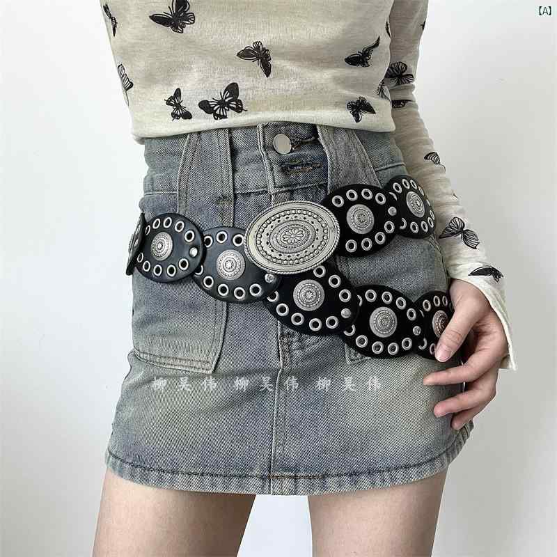 レディース　ファッション　ファッション小物　ウエスト　腰回り　　オシャレ アメリカン レトロ ウエスタン カウボーイ ベルト スカート 付き ハイエンド 装飾 スタッズベルト ガードル