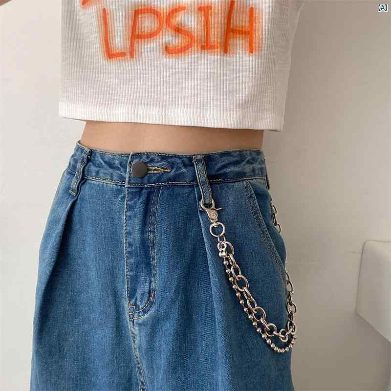メタル パンツ チェーン アクセサリー イン メンズレディース ヒップ ホップ ジーンズ ショーツ パンク 学生 装飾