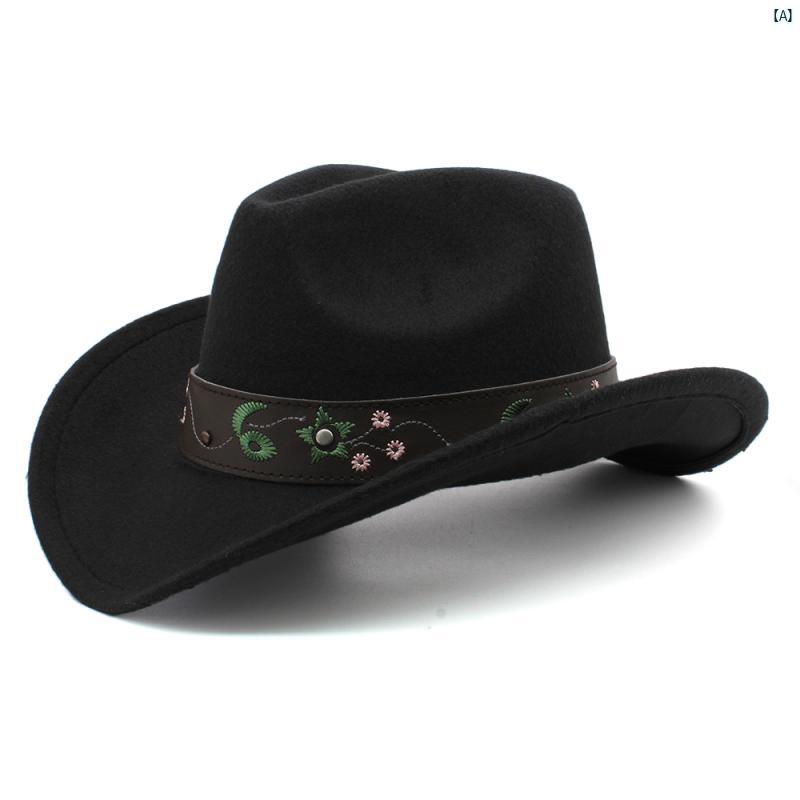 レディース　ハット　帽子　アメリカ 3 サイズ 大きい 頭囲 調整可能 春秋　冬 親子 男子 ガールズ ウール ウエスタン カウボーイ ハット 乗って