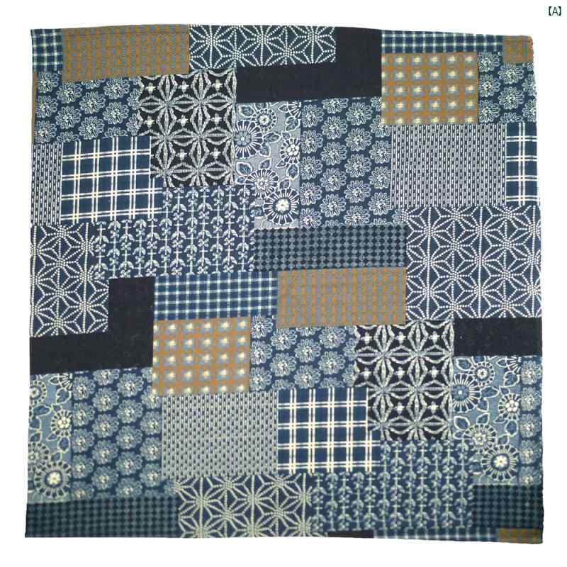 メンズ　レディース　ファッション　小物　バンダナ　オシャレ　柄物 アメリカン ヴィンテージ レトロ アミ カーキ メンズ スクエア スカーフ ブルー 染料 ネック バックル