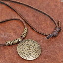 メンズ レディース ファッション アクセサリー オシャレ レトロ レザー ペンダント 秋冬 銅 ネックレス ボーイズ セーター チェーン アクセサリー ヴィンテージ