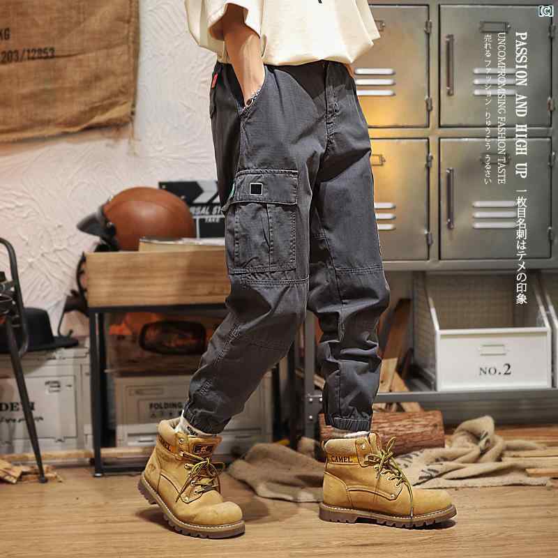 メンズ　メンズファッション　パンツ　オシャレ　 アメリカ 男子用 オーバー オール 春秋 アウトドア スポーツ レギンス レトロ ルーズ カジュアル パンツ