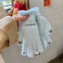 レディース ファッション小物 オシャレ 外出 パンダ かわいい ベルベット 厚手 手袋 レディース プレゼント 学生 乗車中 保温性 防風性 耐寒性 冬 画面