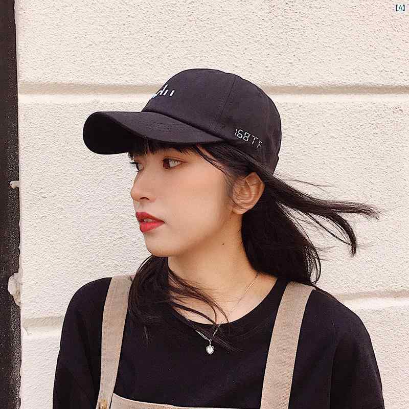レディース 海外ファッション オシャレ ファッション小物 ベースボールキャップ 韓国 イン フェイス 小柄 帽子 夏 ひさし 日よけ ブラック