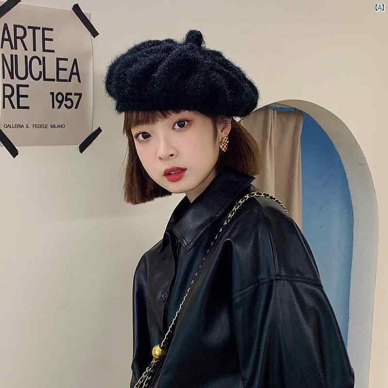 レディース 海外ファッション オシャレ ファッション小物 クラウド ベレー 帽 秋冬 韓国 モヘア レトロ かわいい 帽子