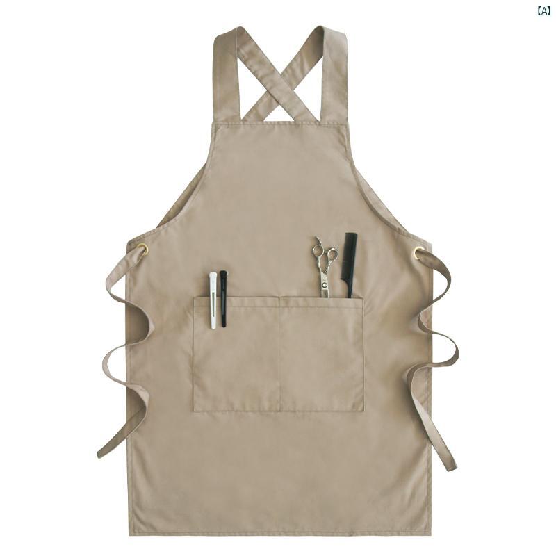 スーパー マーケット ミルクティー ショップ コーヒー ケータリング キャンバス エプロン メンズ ホーム キッチン 作業着 レディースロゴ