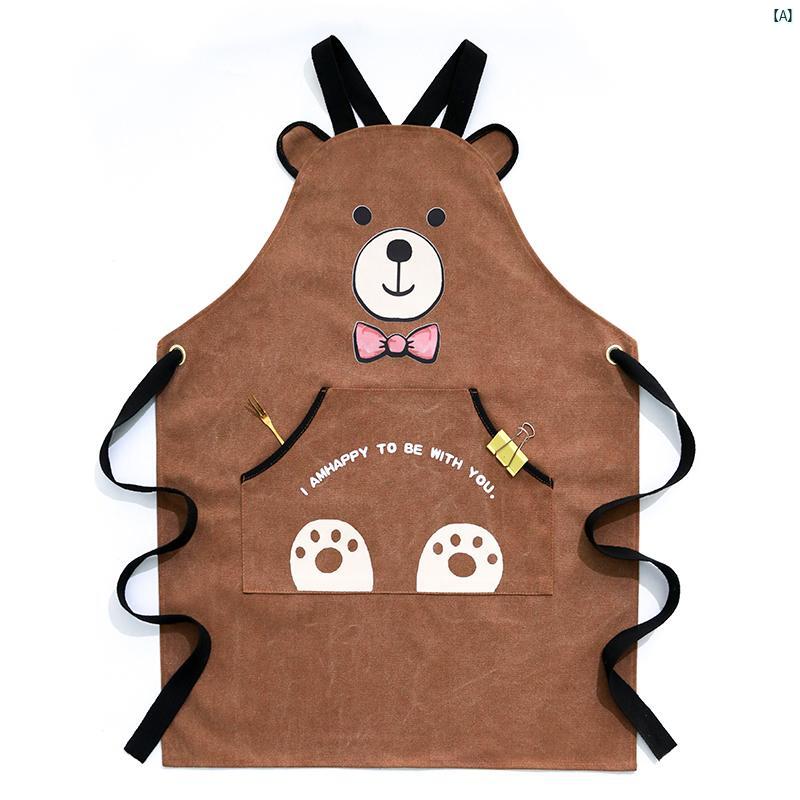 かわいい クマ カップル エプロン ファッション ホーム キッチン アウトドア キャンプ バリスタ ミルクティー ショップ ネイルサロン 作業着