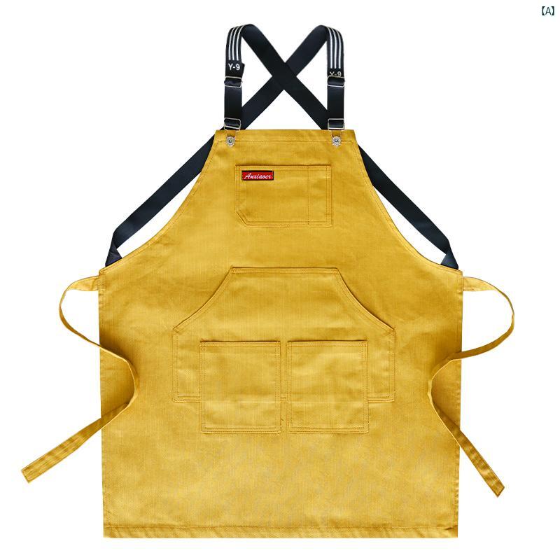 エプロン 家庭用 キッチン スーパー マーケット バリスタ ミルクティー ショップ 絵画 メンズレディース 作業着 デニム ロゴ プリント