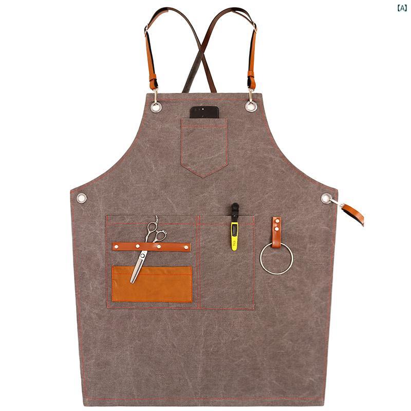 エプロン ファッション ロゴ バリスタ ミルクティー ショップ ヘア サロン 中華 レストラン 防水 デニム 作業着 メンズレディース プリント