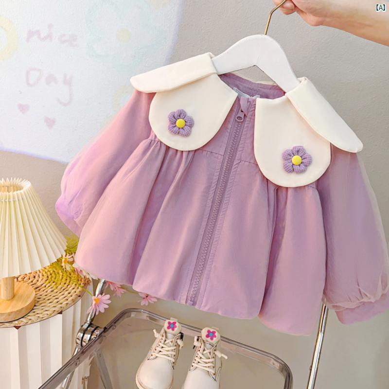 キッズ　キッズ用品　子供用品　キッズファッション 女 韓国 ジャケット 春 ガールズ トップ 秋 カジュアル ウインドブレーカー