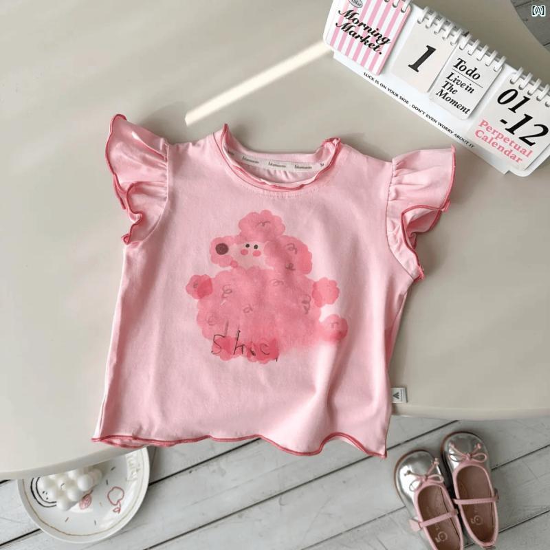 キッズ キッズ用品 子供用品 キッズファッション 小柄 ガールズ 半袖 トップス 夏 韓国 コットン Tシャツ 5