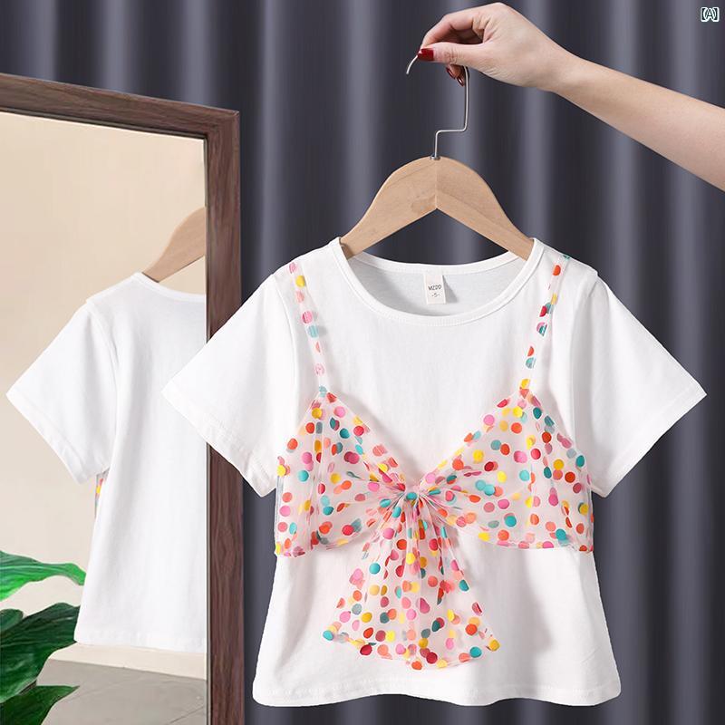 キッズ キッズ用品 子供用品 キッズファッション ガールズ 夏 半袖 Tシャツ ベビー 幼児 韓国 花柄 サスペンダー トップ