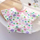 キッズ キッズ用品 子供用品 キッズファッション 女 夏 半袖 Tシャツ 背中 開いた プリント トップ スタイリッシュ フライング スリーブ ベース レイヤー 1