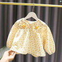キッズ キッズ用品 子供用品 キッズファッション ベビー かわいい 女 春秋 コットンシャツ ガールズ スタイリッシュ小 花柄 ベビー ドール カジュアル トップ