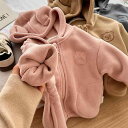 キッズ キッズ用品 子供用品 キッズファッション ベビー かわいい 秋冬 幼児 オーストリア ベルベット フード付き ジャケット トップス かわいい 暖かい コットン 服 メンズレディース