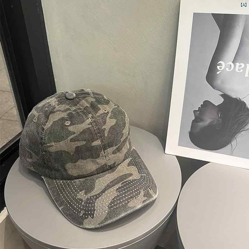 レディース　ファッション小物　韓国ファッション 頭囲 大きい レトロ 迷彩 戦術 ベースボール キャップ メンズ 日焼け防止 アヒル 顔 誇示 し 雰囲気 演出