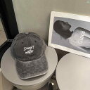 レディース ファッション小物 韓国ファッション 韓国 ウォッシュド ベースボール キャップ メンズ カジュアル 刺繍入り ソフト トップ ダック ハット レトロ つば広 顔 見せて(4)