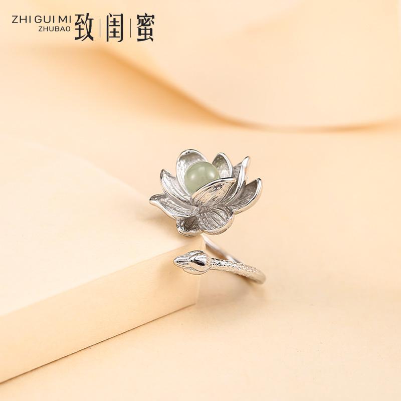 レディース アクセサリー 上品 大人 リング ホルダー オシャレ レディース アネモネ リング レディース 個性的 エスニック 蓮 翡翠 人差し指 文学