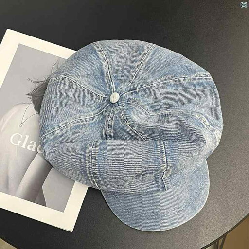 大きい 頭囲 レトロ ウォッシュ ブルーデニム レディース 韓国 サンバイザー 画家帽子 顔 小柄 八角形 帽子 大きい 頭囲 レトロ ウォッシュ ブルーデニム レディース 韓国 サンバイザー 画家帽子 顔 小柄 八角形 帽子