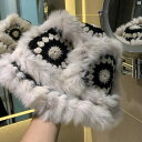 レディース ファッション小物 帽子 かわいい ライオン 覚醒 フィッシャーマン ハット ウサギ 毛皮 帽子 太い 糸 ニット 動物 かわいい 暖かい タイガーヘッド