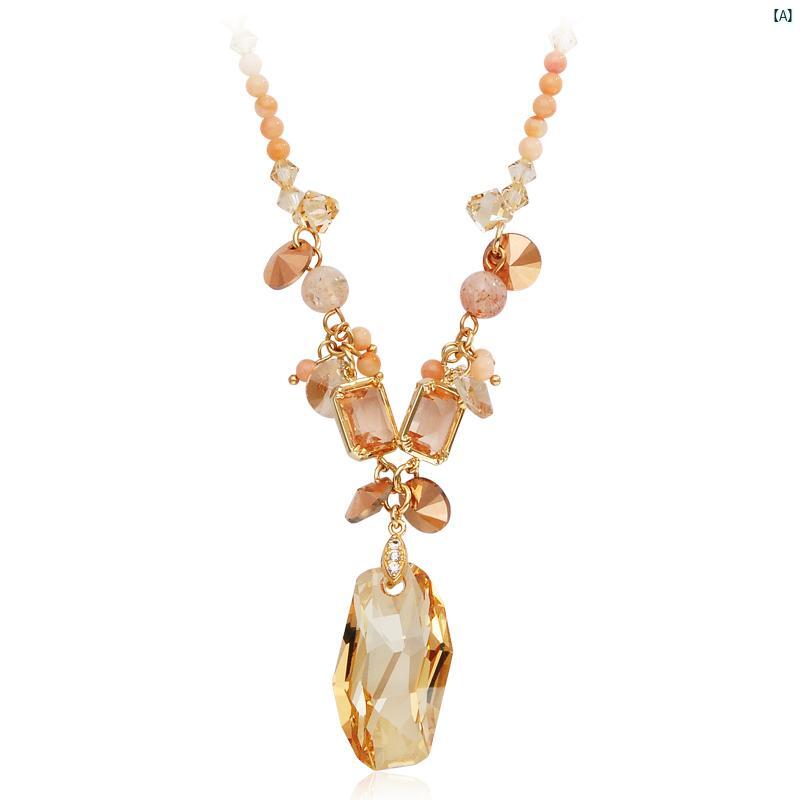 レディース　アクセサリー　ファッション　綺麗　上品　レディース ネックレス 菱形 ペンダント 鎖骨 チェーン ファッション 韓国 短気 ネック アクセサリー