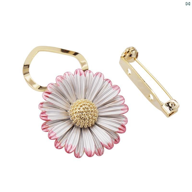 レディース アクセサリー スカーフ留め具 デイジー スカーフ バックル ハイエンド 小柄 正方形 コーナー 結び目 ブローチ ピン レディース クリップ