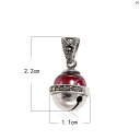 レディース アクセサリー ファッション 綺麗 上品 レディース レッド ベル ネックレス 925 シルバー 鎖骨 チェーン ショート ペンダント レトロ アクセサリー(4)