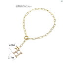 レディース アクセサリー ファッション 綺麗 上品 レディース H 文字 ネックレス ライト 高級 鎖骨 チェーン イン ヒップ ホップ アクセサリー(4)