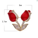 レディース ファッション 小物 スーツ 上品 アクセサリー レッド バラ 花 露出 防止 バックル ブローチ ハイエンド アクセサリー アーティファクト(4)