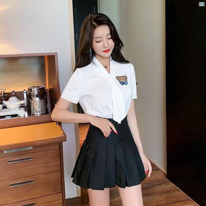 レディース　サロン フットマッサージ サウナ 技術者 作業着 ファッション スリム ナイトクラブ ktv バー シャツ プリーツスカート スーツ