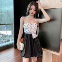 レディース サロン 魅惑的 チューブ トップ ドレス ナイトクラブ 婦人服 ウエスト 細く Aラインイン スカート 背中 開いた 技術者 マッサージ 作業着