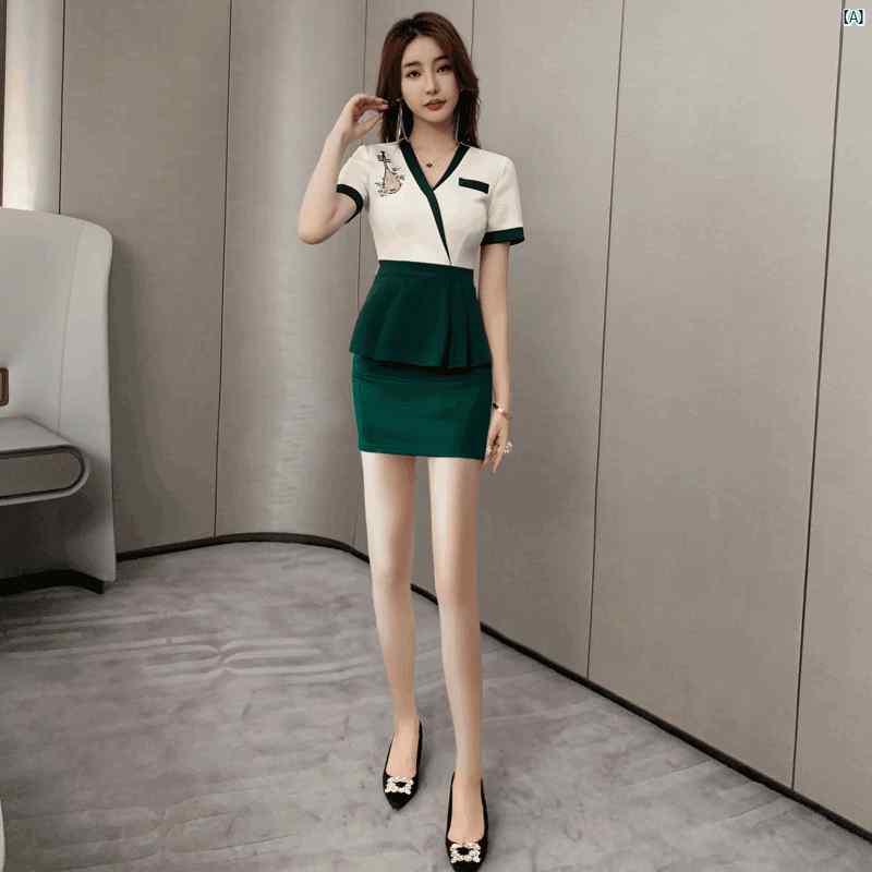 レディース　サロン フットマッサージ お腹 カバー スリム スーツ レディース ナイトクラブ KTV 美容 健康 服 ハイエンド フットスパ 作業着