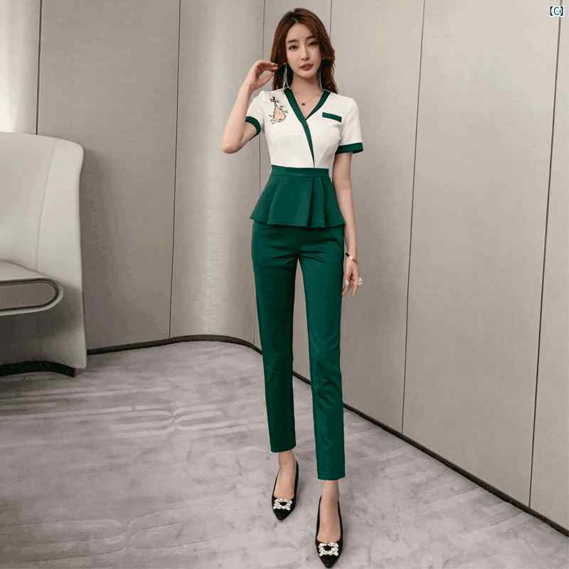 レディース　サロン フットマッサージ お腹 カバー スリム スーツ レディース ナイトクラブ KTV 美容 健康 服 ハイエンド フットスパ 作業着