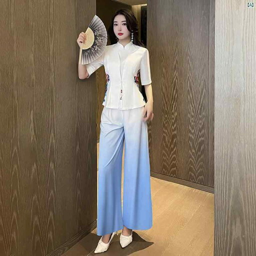 レディース サロン フットマッサージ 技術者 作業着 夏 中華風 スリム 美容 服 ワイド レッグ パンツ スーツ レディース サロン フットマッサージ 技術者 作業着 夏 中華風 スリム 美容 服 ワイド レッグ パンツ スーツ