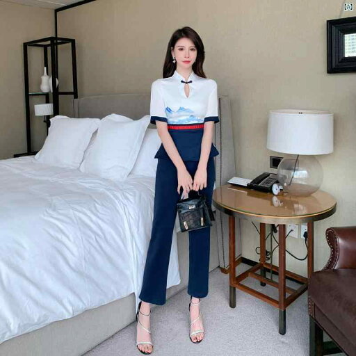 レディース ウエスト スリム パンツ スーツ レディース 足 湯 サウナ マッサージ スパ 美容 服 中華風 風景 画 技術者 レディース ウエスト スリム パンツ スーツ レディース 足 湯 サウナ マッサージ スパ 美容 服 中華風 風景 画 技術者