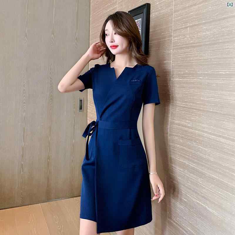 レディース　仕事　ファッション ナイトクラブ レディース 耳 かき 美容師 作業着 スリム ウエスト Aラインイン ドレス フットスパ 健康 スーツ