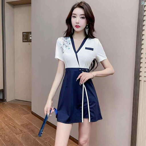 レディース 仕事 ファッション 耳 かき テクニシャン 服 フェミニン スリム サウナ スパ ウエスト カバー お腹 プリント 深 V スリット ワンピース レディース 仕事 ファッション 耳 かき テクニシャン 服 フェミニン スリム サウナ スパ ウエスト カバー お腹 プリント 深 V スリット ワンピース