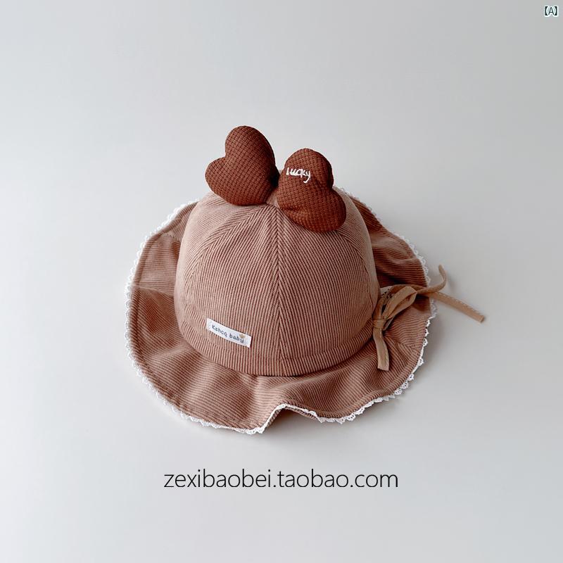 ベビー 帽子 春秋 薄手 プリンセス 快適 フィッシャーマン ハット 女 レッドちゃん サンハット 冬