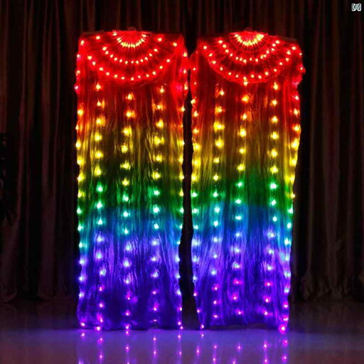 Odinale ベリーダンス LED ファン ダンス パフォーマンス 小道具 カラフル 発光 Odinale ベリーダンス LED ファン ダンス パフォーマンス 小道具 カラフル 発光