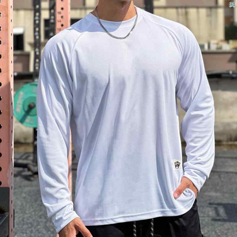 スポーツ Tシャツ メンズ 長袖 ゆったり 秋冬 ラウンドネック 速乾 ランニング トレーニング フィットネス 服 カジュアル シャツ