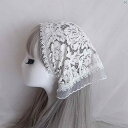 レディース ファッション ヘアアクセサリー かわいい 牧歌的 スカーフ 帽子 レース 三角 ヘッド レディース 小柄 正方形 バンド 旅行 写真 小道具(3)