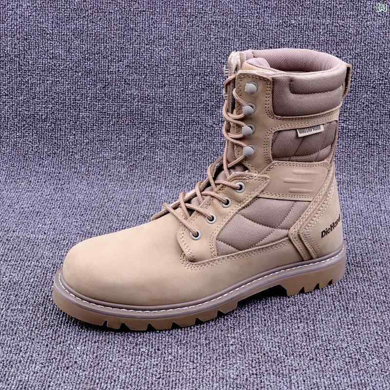 メンズ　メンズシューズ　男性靴　ファッション　アウトドア　山　キャンプ メンズ アウトドア ハイ カット デザート ブーツ つま先 層 牛革 防水 登山 3 M シンサレート 暖かい タクティカル