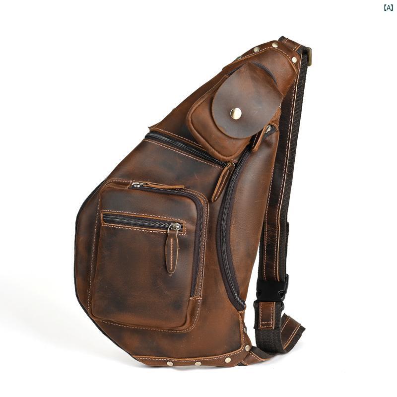 メンズ　メンズバッグ　前掛け　大人　ファッション小物 欧米 レトロ メンズ チェスト バッグ レザー大容量 バック パック 革 シンプル ファッション ショルダー クロス ボディバッグ