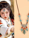 レディース アクセサリー ファッション おしゃれ 上品 大人 レディース 写真撮影用 エスニック 頭飾り 付いた ペンダント レトロ 眉毛 ガールズ エキゾチック ネックレス 砂漠 額 写真撮影