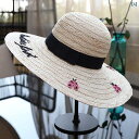 レディース ファッション おしゃれ 韓国 帽子 シェル てん う 虫 手 刺繍 カジュアル ラフィア 帽子 春夏 つば広 サンシェード 日焼け防止 ビーチ レディース 旅行用(4)
