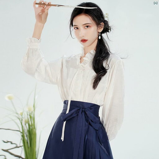 レディース ファッション ドレス 中華 中国 中華風 日常 通勤 婦人服 秋 漢服 シャツ トップ 織 金 伝統的 スカート 2点セット レディース ファッション ドレス 中華 中国 中華風 日常 通勤 婦人服 秋 漢服 シャツ トップ 織 金 伝統的 スカート 2点セット
