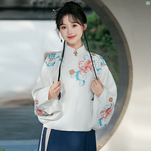 レディース ファッション ドレス 中華 中国 中華風 スタンドカラー レトロ 刺繍小 コート 明代 漢服 秋冬 二重 生地 琵琶 袖 伝統的 スカート 2点セット レディース ファッション ドレス 中華 中国 中華風 スタンドカラー レトロ 刺繍小 コート 明代 漢服 秋冬 二重 生地 琵琶 袖 伝統的 スカート 2点セット