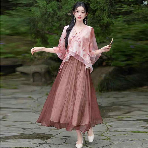 レディース ファッション ドレス 中華 中国 レトロ 漢服 中華風 唐服 夏 文学 少女 チャイナ ドレス 瞑想 茶師服 レディース ファッション ドレス 中華 中国 レトロ 漢服 中華風 唐服 夏 文学 少女 チャイナ ドレス 瞑想 茶師服