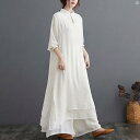 レディース ファッション ドレス 中華 中国 中華風 瞑想 茶師服 レトロ 唐 セットアップ可能 フェアリー 空気 エレガント ダンス 服 仏教 レディース 在家(4)