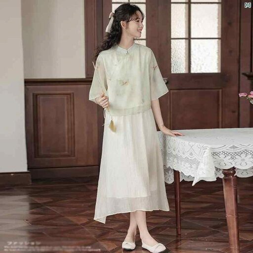 レディース ファッション ドレス 中華 中国 中国 取り入れた 中華風 瞑想 チャイナ ドレス トップ 2点セット レトロ 唐服 茶 芸 セットアップ可能 デイリー 漢服 レディース ファッション ドレス 中華 中国 中国 取り入れた 中華風 瞑想 チャイナ ドレス トップ 2点セット レトロ 唐服 茶 芸 セットアップ可能 デイリー 漢服